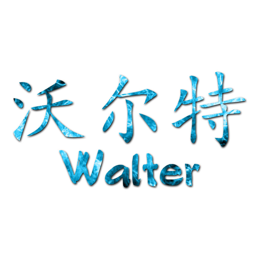 Chinese Symbol Walter Name - Decal Sticker - Multiple Patterns